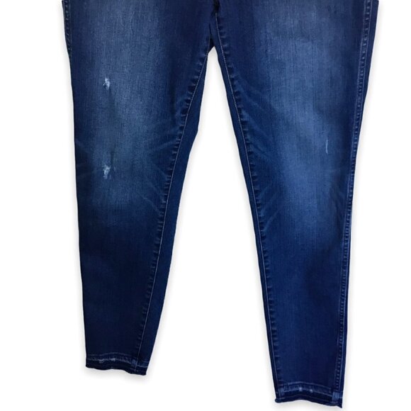 Madewell Jeans Women's Blue High Rise Skinny Distressed Button Front Size 31 - Picture 3 of 10